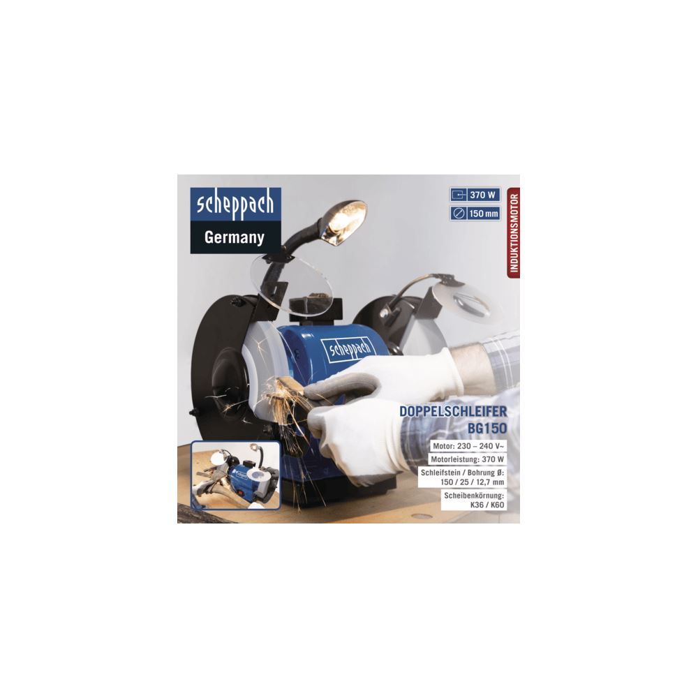 Produktbild SCHEPPACH Doppelschleifer BG150 230V 50Hz 370W bild 6