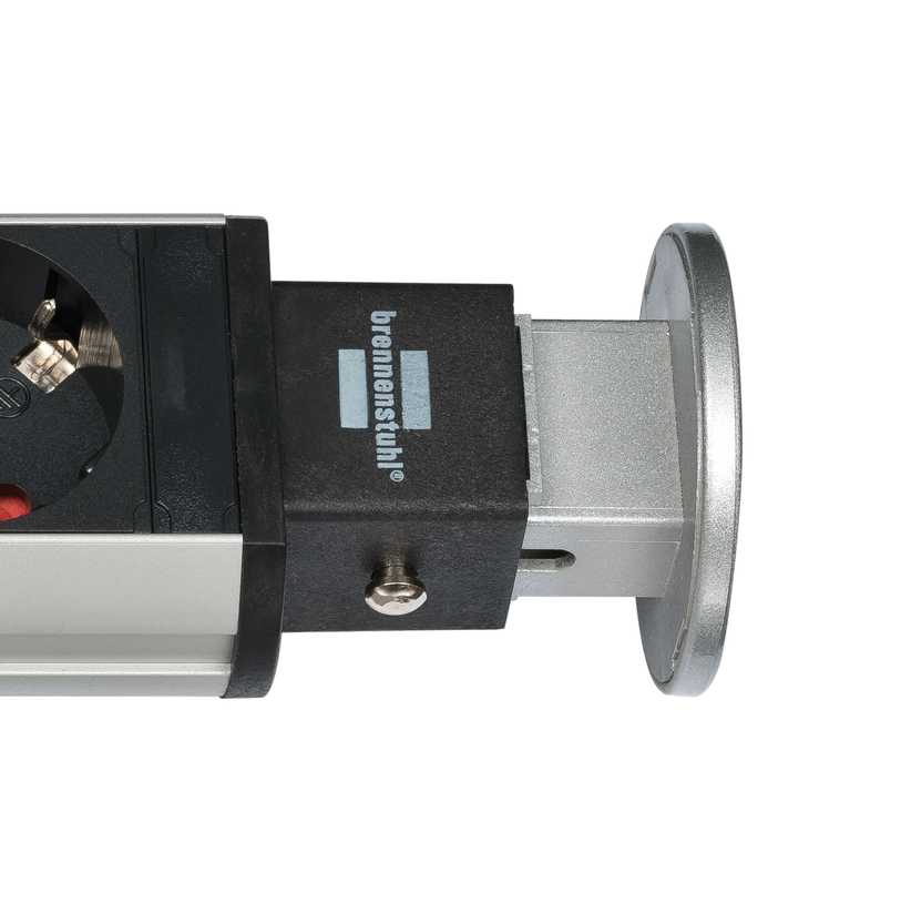 Produktbild Brennenstuhl Tischsteckdosenleiste Tower Power 3 fach versenkbar mit 2 fach USB 2 m Kabel bild 7