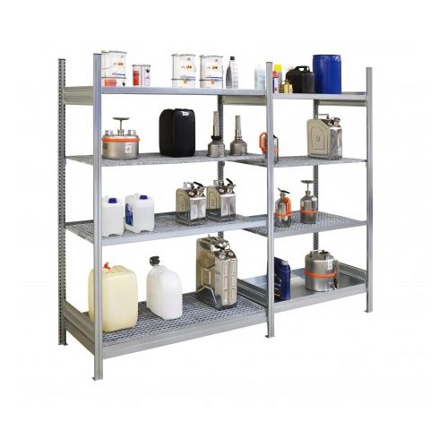 Produktbild Cemo Gefahrstoffregal 13/5 Grundfeld mit 4 Wannenböden 130x50