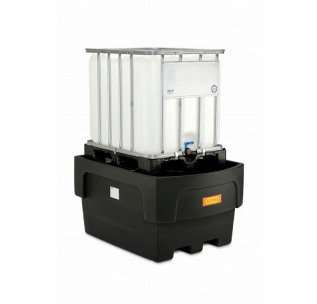 Produktbild Cemo IBC Auffangwanne 1100/1-PE mit Stützkreuz und Abfüllvorsatz