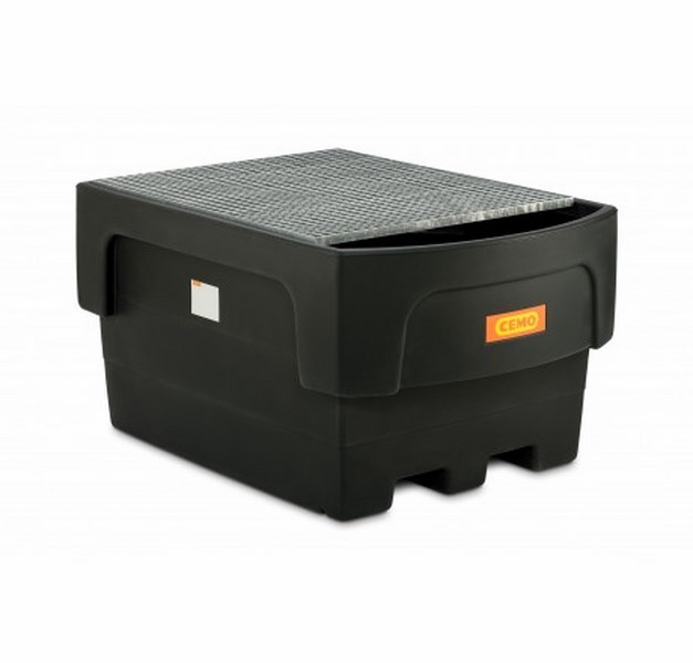 Produktbild Cemo IBC Auffangwanne 1100/1-PE mit Abfüllvorsatz und Stahlgitterrost