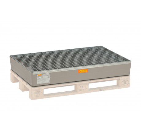 Produktbild CEMO Auffangwanne mit Arretierungsnocken und Stahlgitterrost