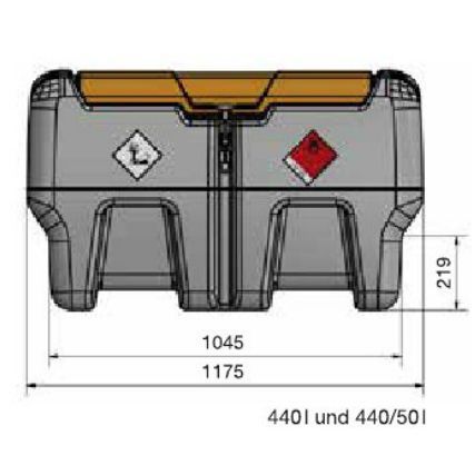 Produktbild Cemo DT-Mobil Easy 440l mit Elektropumpe 12V 40 l/min mit Klappdeckel Zeichnung bild 2
