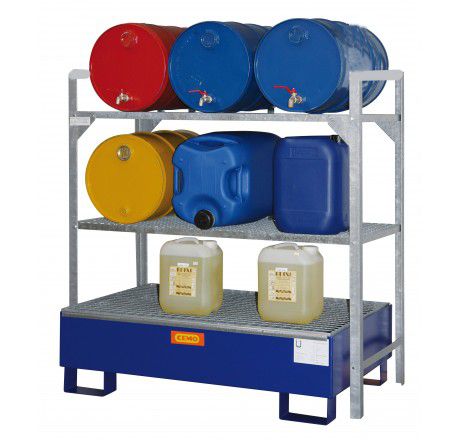 Produktbild CEMO Fassregal Typ 360 mit Stahlauffangwanne SW2