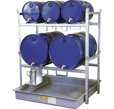 Produktbild CEMO Fassregal Typ 800 mit Fassauflagen 2x200 Liter und 3x60 Liter