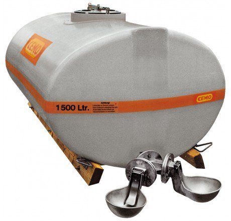 Produktbild CEMO Weidefass GFK Fass 5000l Dom 420 vorne grau