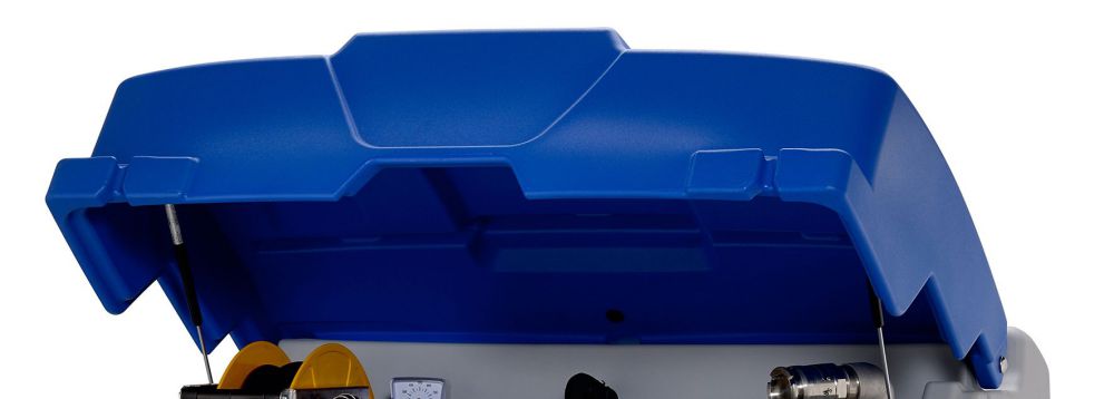 Produktbild Cemo Klappdeckel blau mit Gasdruckfedern und Montagezubehör