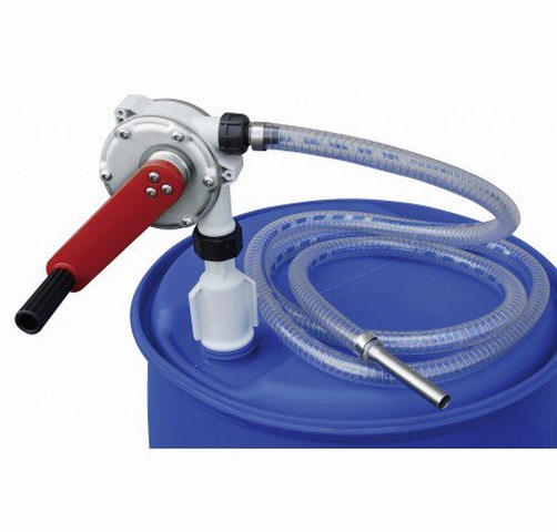 Produktbild CEMO Kurbelpumpe füt Chemikalien mit PVC Schlauch 3m