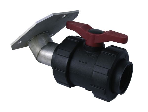 Produktbild Cemo PVC Kugelhahnen R 1 Zoll mit Edelstahlflansch