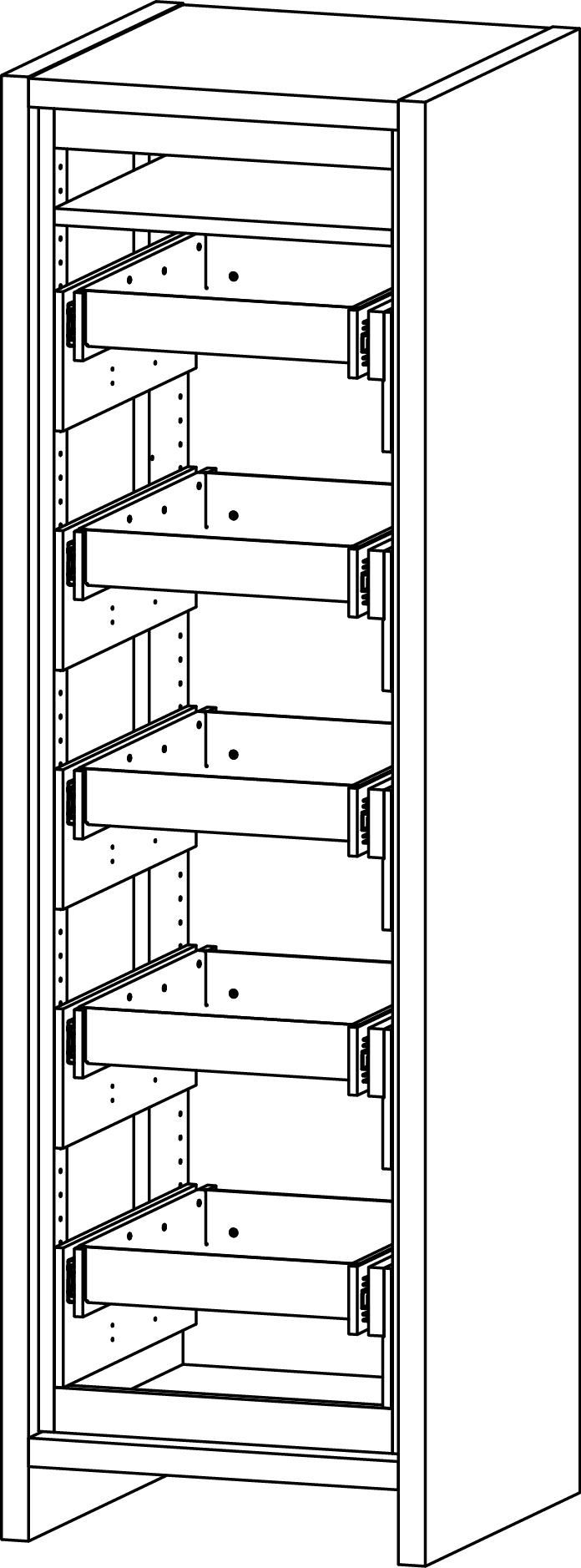 Produktbild CEMO Sicherheitsschrank 6/20-FWF 30 mit 5 Vollauszügen bild 2