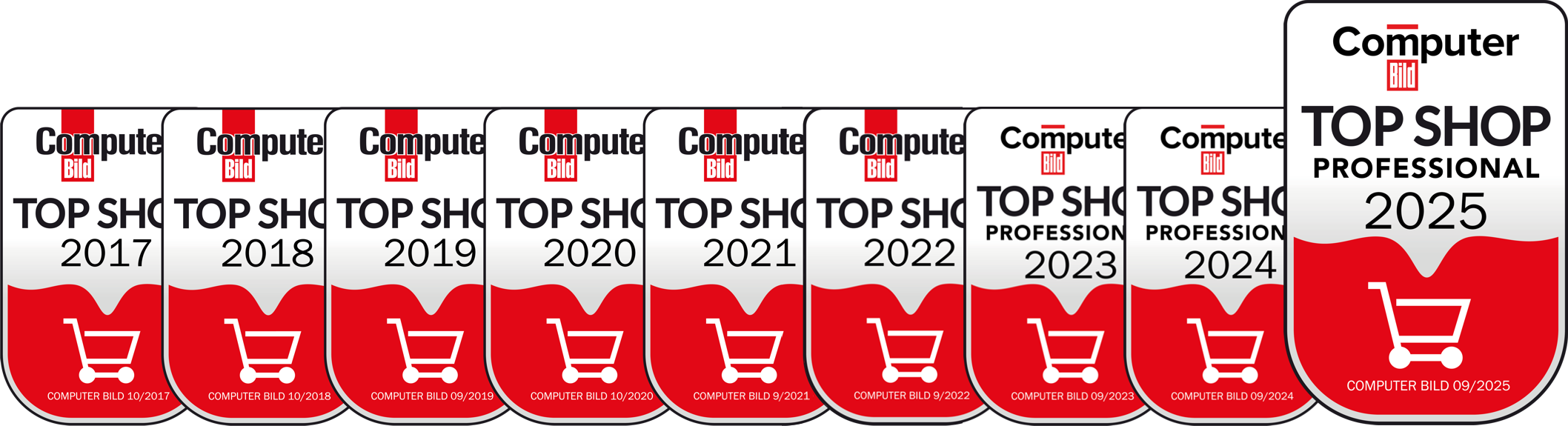 Alle Top Shop Siegel 2017 - 2025