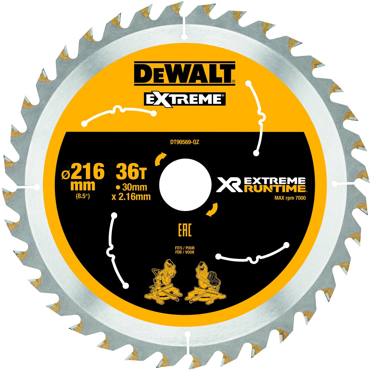 Produktbild DeWALT Kreissägeblatt XR Extreme Runtime stat. 216/30mm 36WZ/FZ
