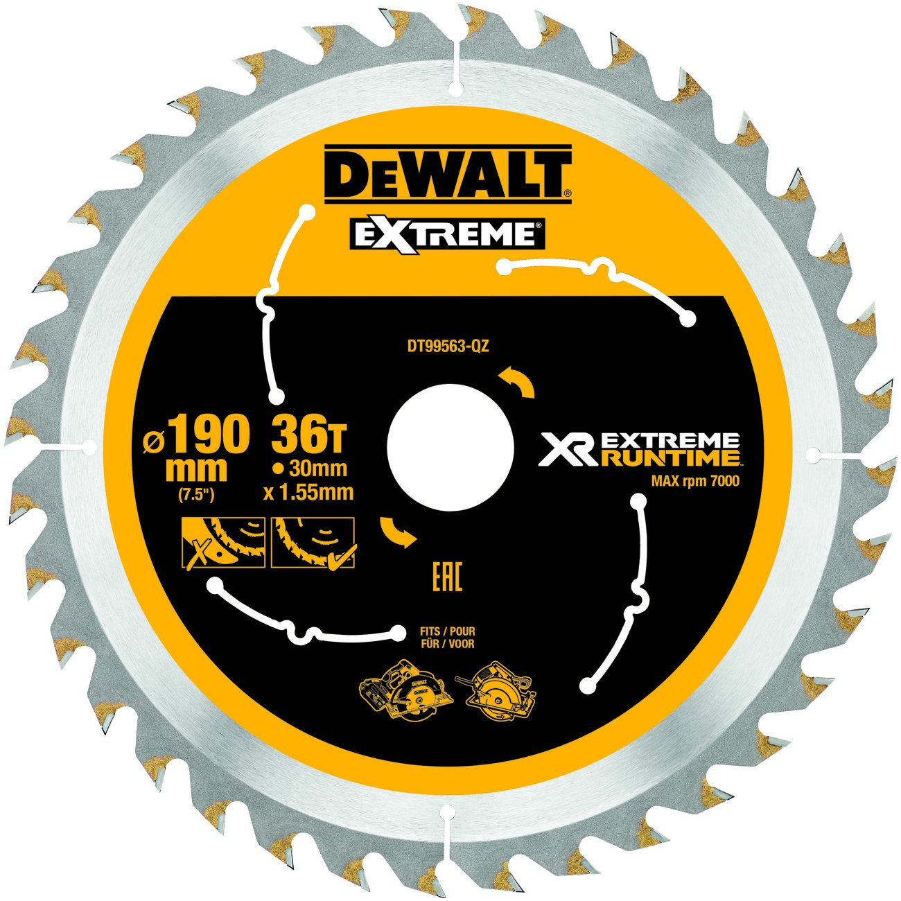 Produktbild DeWALT Kreissägeblatt XR Extreme Runtime stat. 216/30mm 24WZ/FZ