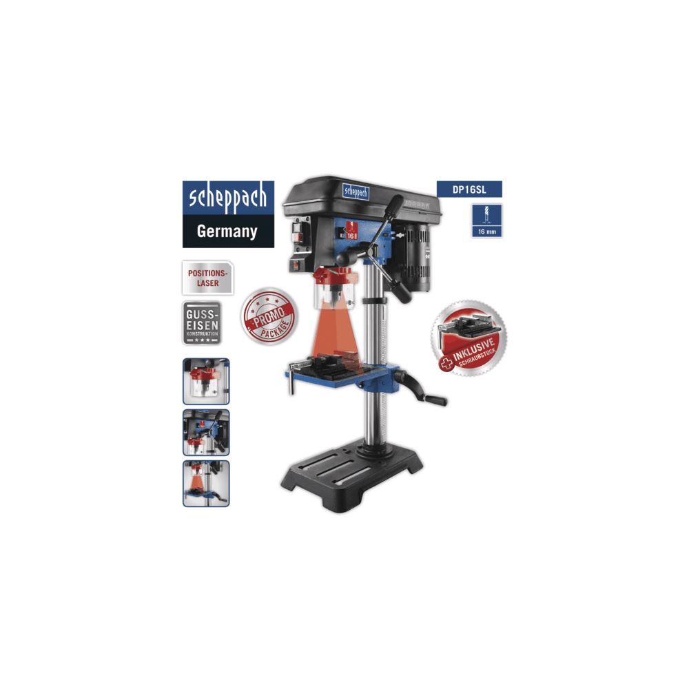 Produktbild SCHEPPACH Bohrmaschine Tischbohrmaschine DP16SL 230V 50Hz 550W 16mm bild 6