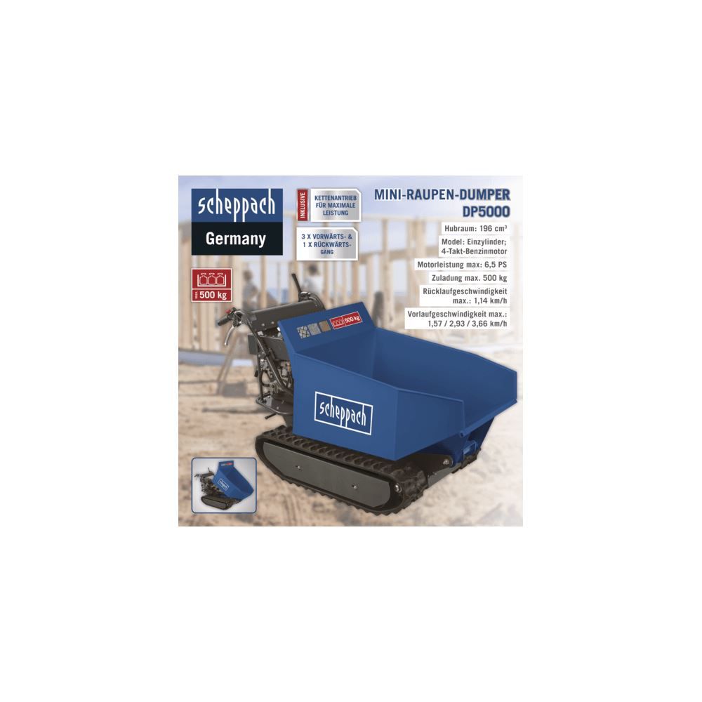 Produktbild SCHEPPACH Dumper DP5000 Raddumper 6.5PS 500kg bild 5