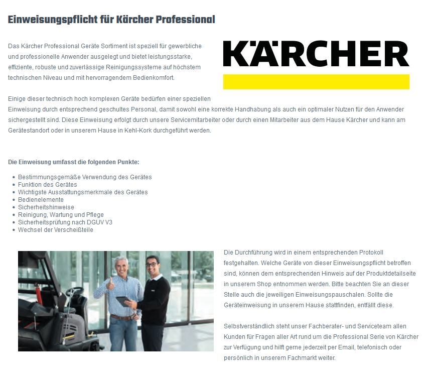 Produktbild Kärcher Professional Einweisungspauschale bild 10
