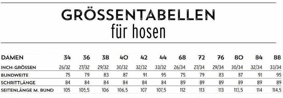 FHB Größentabelle Hosen Damen