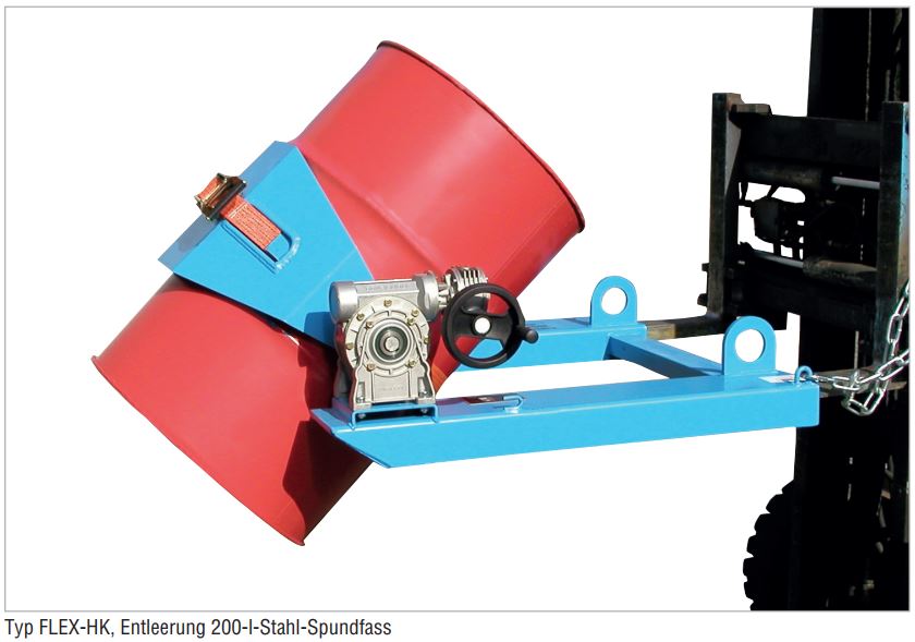 Produktbild Bauer Fasskippe FLEX-HK Kippvorgang mit Handkurbel Tragkraft 300kg verzinkt bild 3