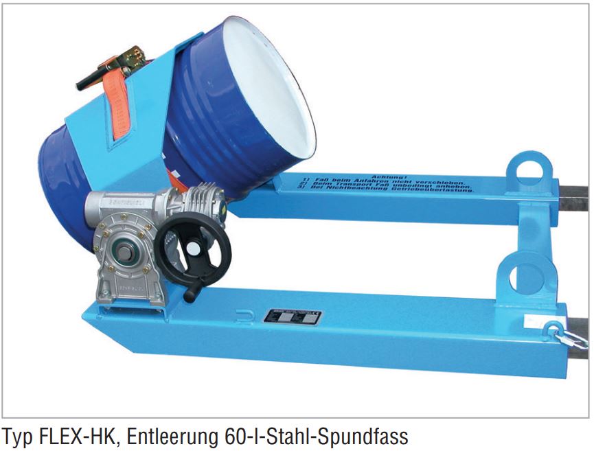 Produktbild Bauer Fasskippe FLEX-HK Kippvorgang mit Handkurbel Tragkraft 300kg verzinkt bild 2