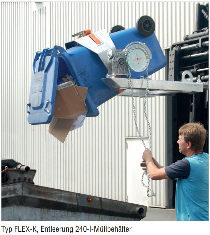 Produktbild Bauer Fasskippe FLEX-K Kippvorgang mit Kette Tragkraft 300kg verzinkt bild 2