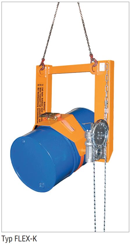 Produktbild Bauer Fasskippe FLEX-K Kippvorgang mit Kette Tragkraft 300kg verzinkt bild 3
