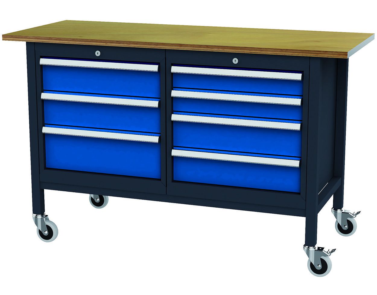 Produktbild FORUM Kastenwerkbank mobil Breite 1500mm 7 Schubladen RAL7016 5010