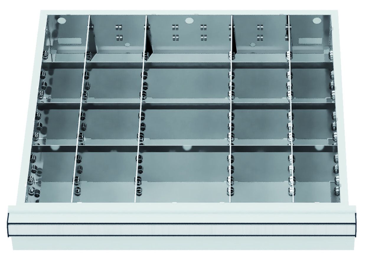 Produktbild Forum Metalleinteilungen FS6 100/125mm 20 Fächer für Schubladen