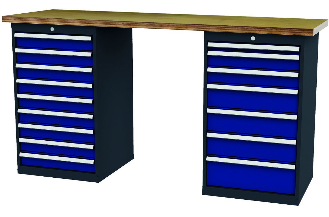 Produktbild Forum Reihenwerkbank B2000mm mit 16 Schubladen