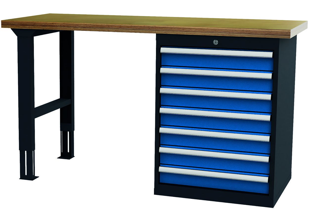 Produktbild Forum Reihenwerkbank Breite 1500mm mit 7 Schubladen RAL7016/5010
