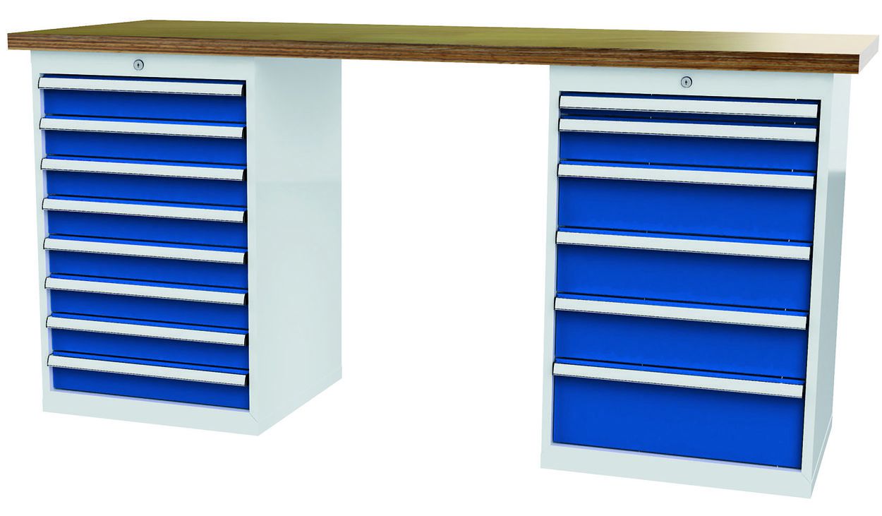 Produktbild Forum Reihenwerkbank mit 14 Schubladen Breite 2000mm