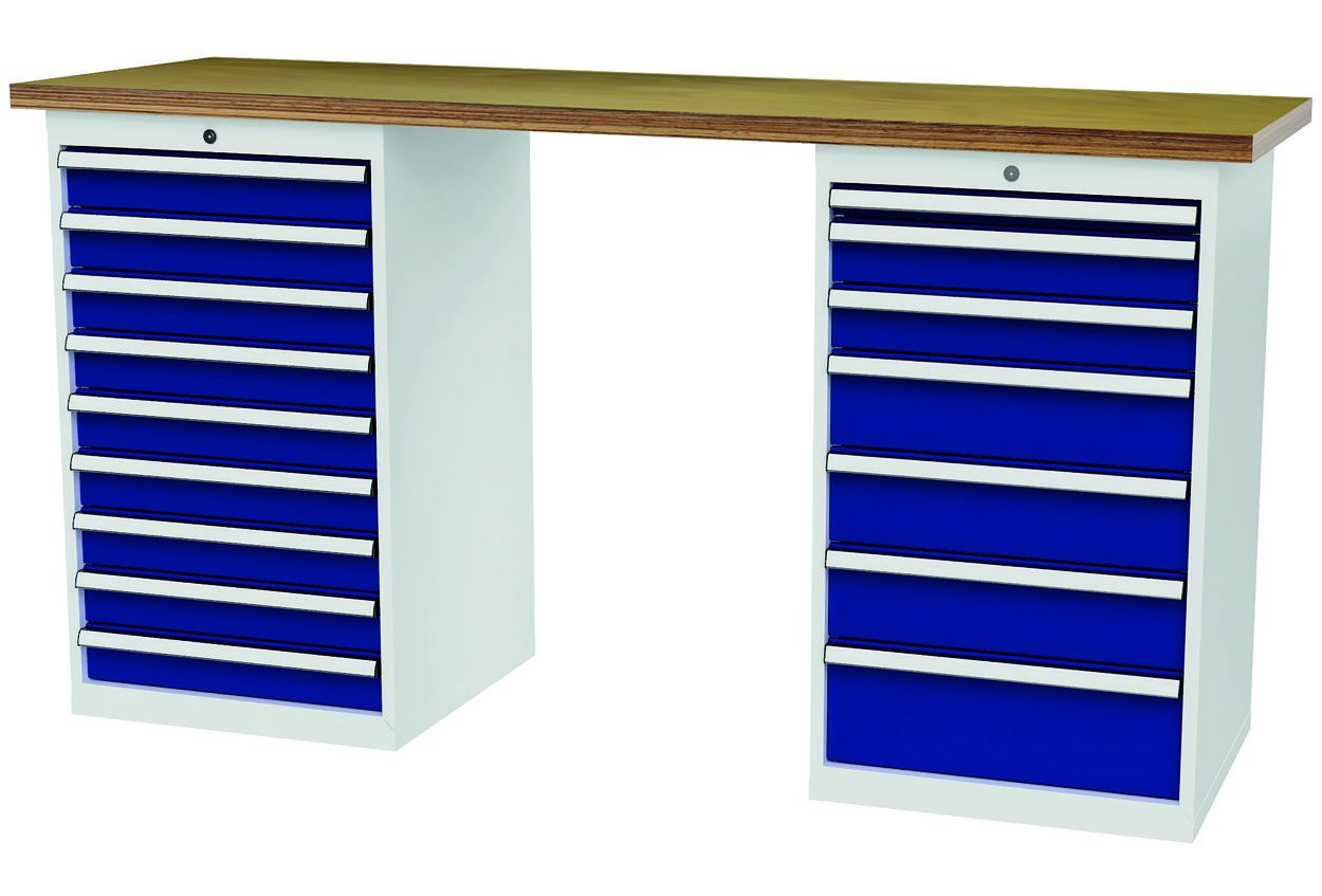 Produktbild Forum Reihenwerkbank mit 16 Schubladen Breite 2000mm
