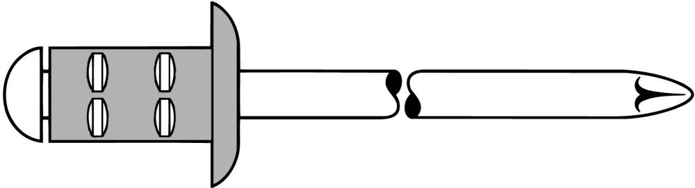 Produktbild GESIPA PolyGrip Blindniete Alu/Nirosta 3,2 x 8 RAL 9010 Reinweiß, 1000 St.