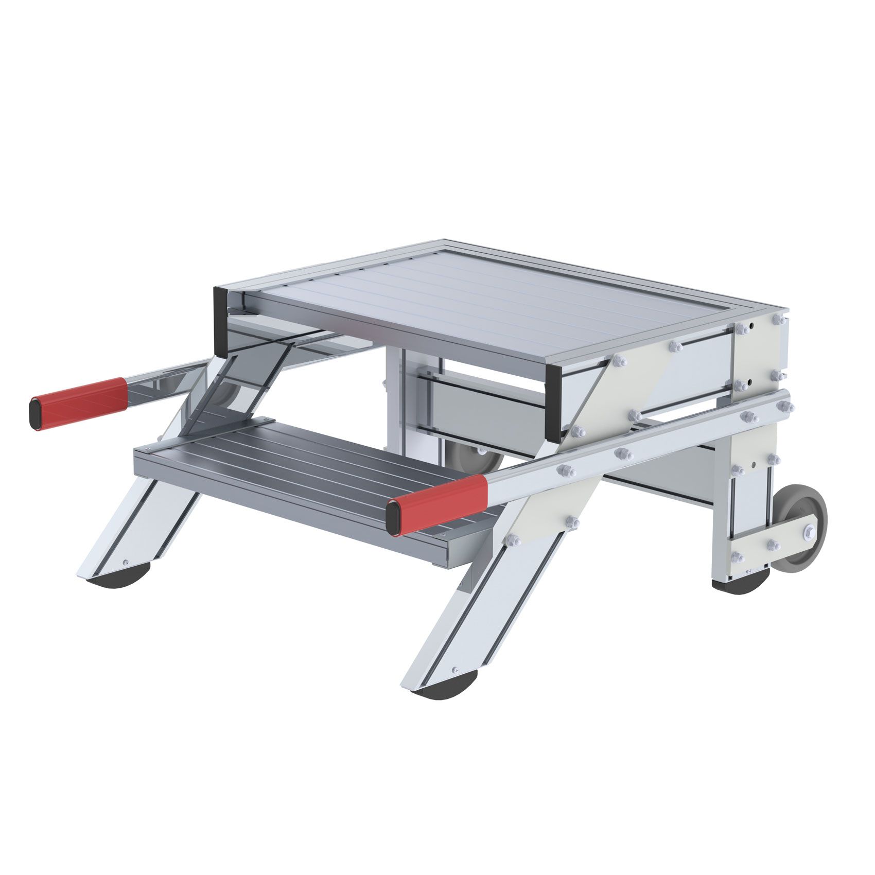 Produktbild Günzburger Aluminium Arbeitspodest fahrbar mit 2 Stufen 600 mm breit