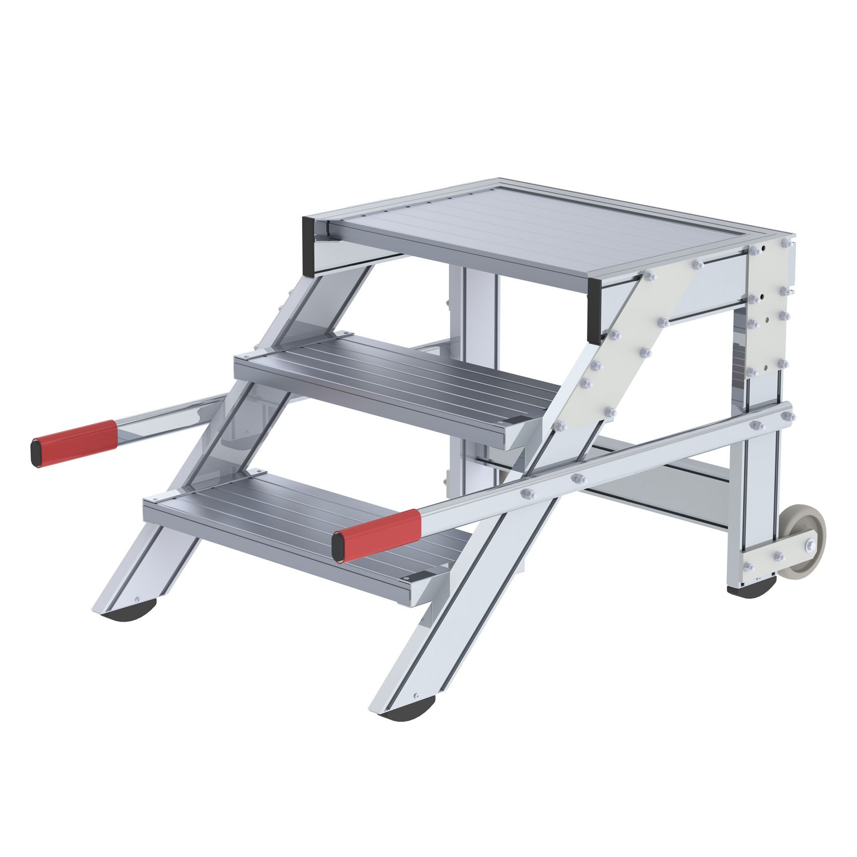 Produktbild Günzburger Aluminium Arbeitspodest fahrbar mit 3 Stufen 600 mm breit