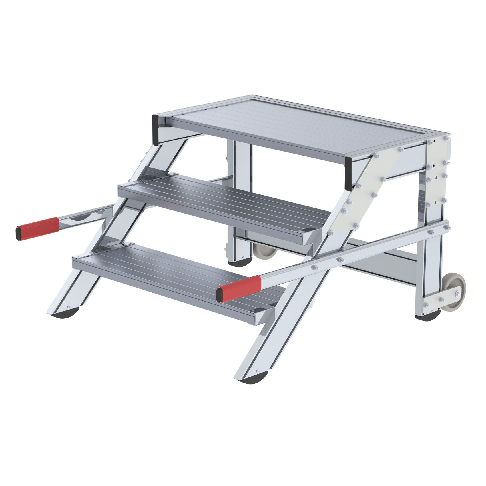 Produktbild Günzburger Aluminium Arbeitspodest fahrbar mit 3 Stufen 800 mm breit