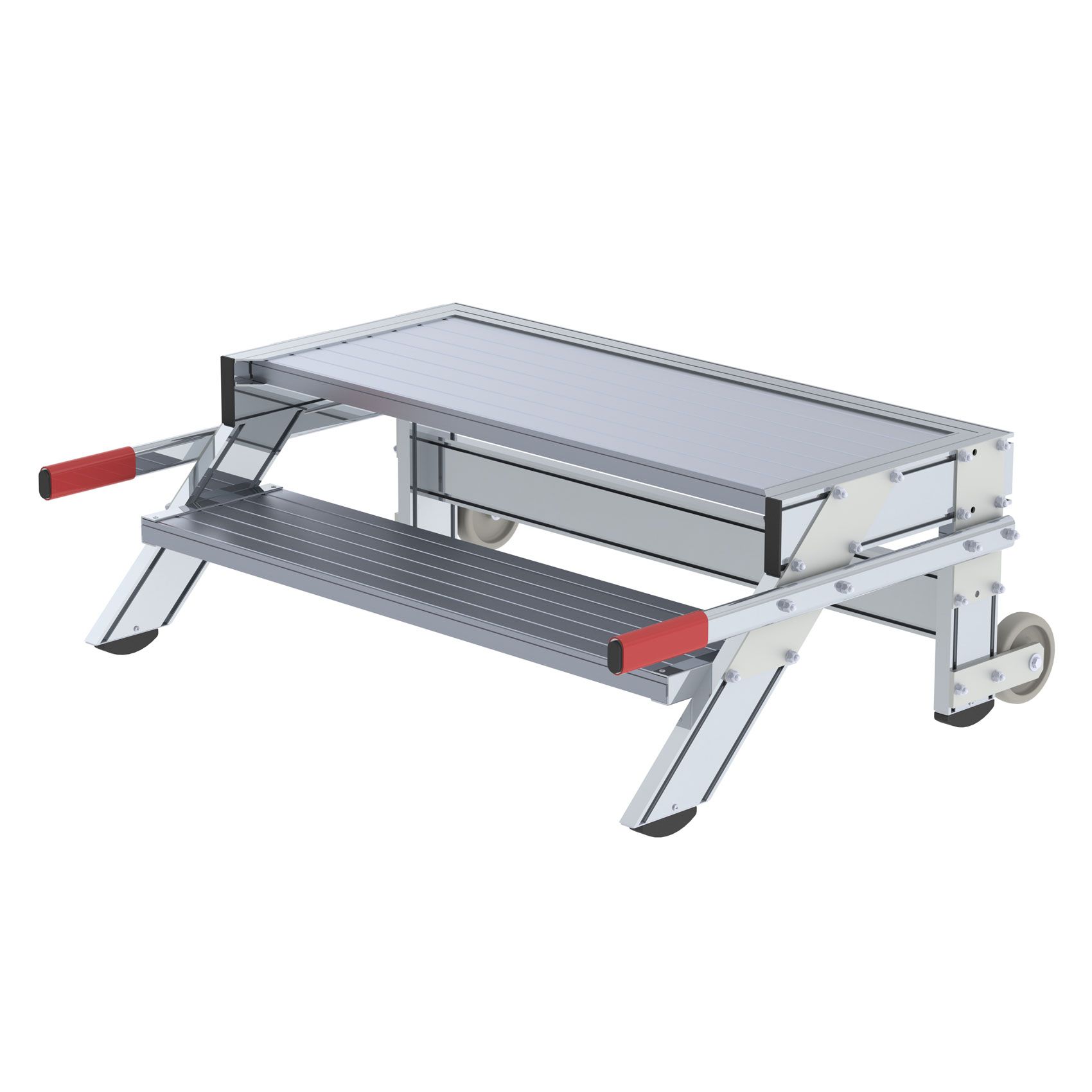 Produktbild Günzburger Aluminium Arbeitspodest fahrbar mit 2 Stufen 1000 mm breit