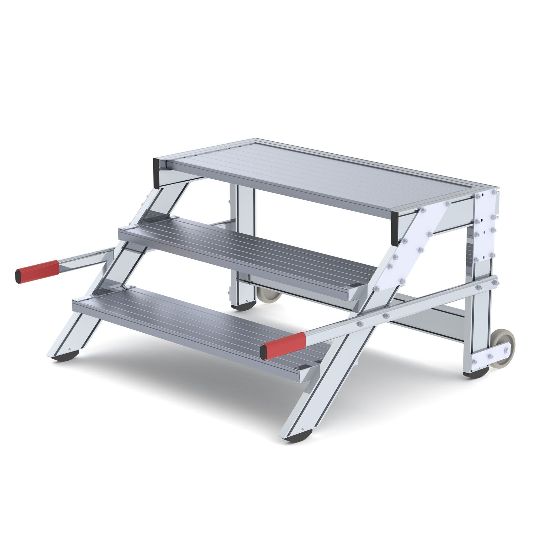 Produktbild Günzburger Aluminium Arbeitspodest fahrbar mit 3 Stufen 1000 mm breit