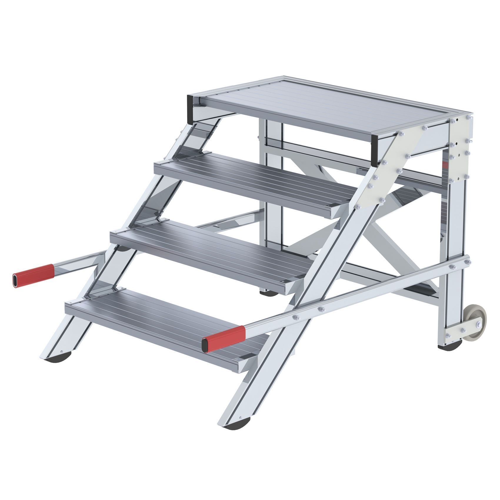 Produktbild Günzburger Aluminium Arbeitspodest fahrbar 800 mm breit mit 4 Stufen