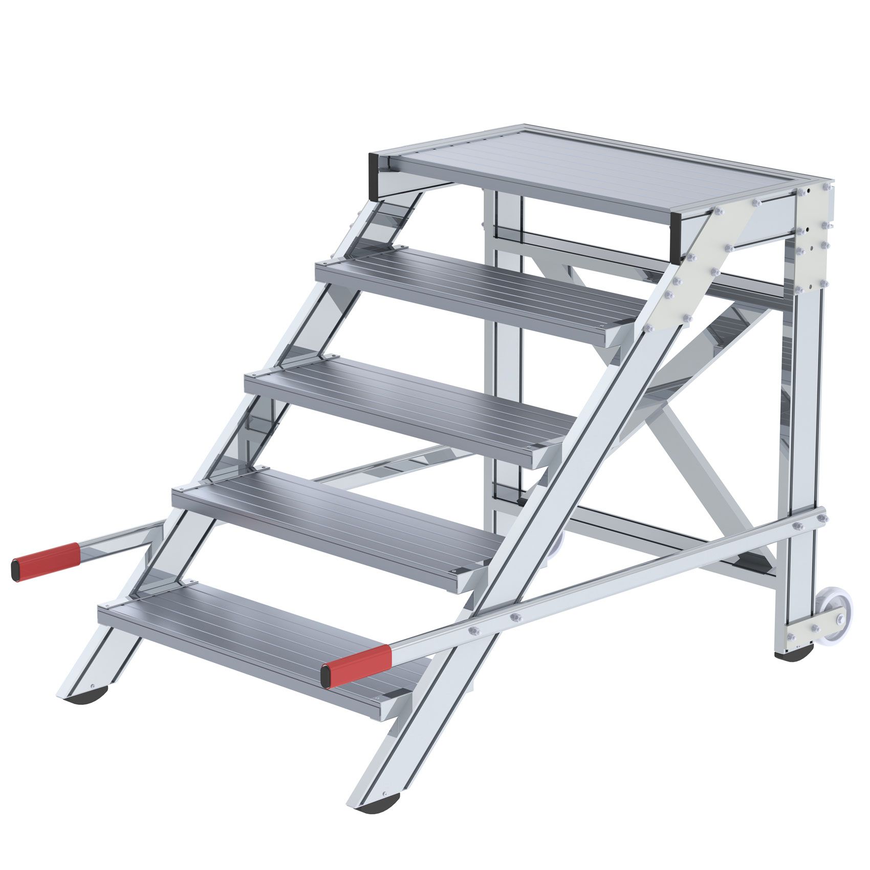 Produktbild Günzburger Aluminium Arbeitspodest fahrbar 800 mm breit mit 5 Stufen