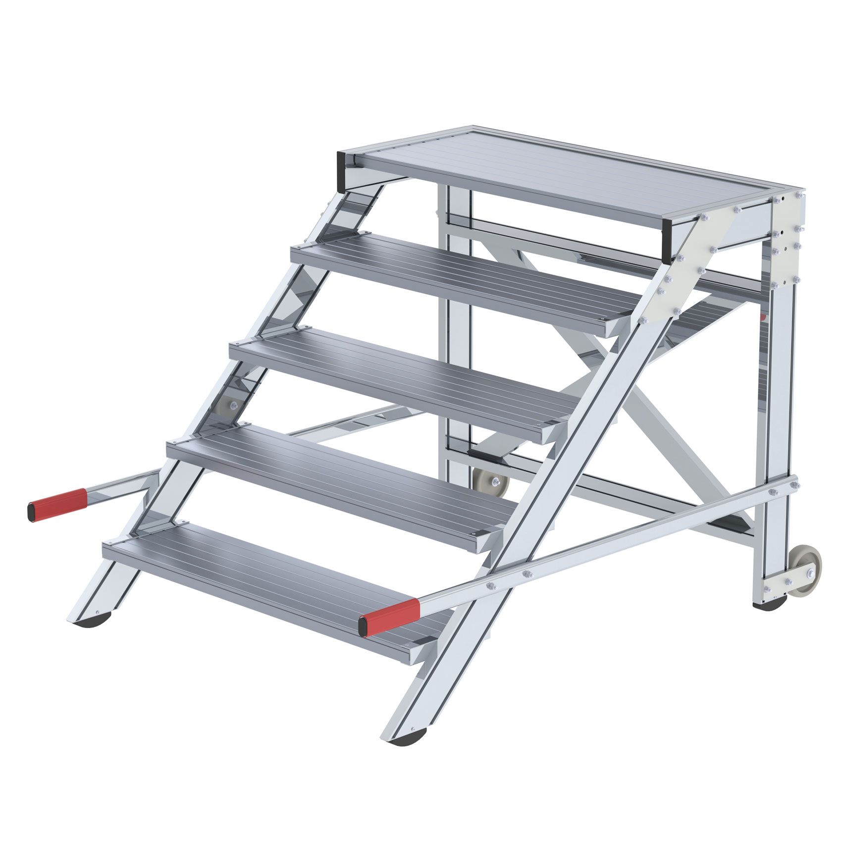 Produktbild Günzburger Aluminium Arbeitspodest fahrbar 1000 mm breit mit 5 Stufen