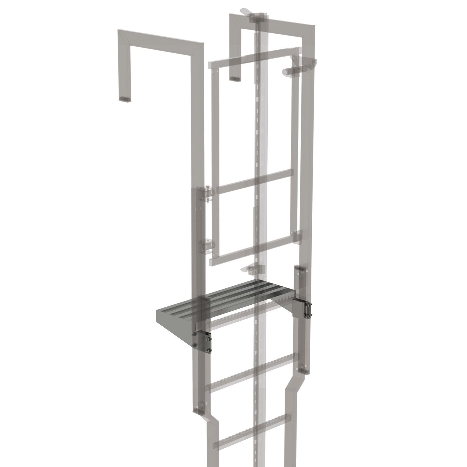 Produktbild Günzburger Ausstiegstritt Sicherungstüre Stahl verzinkt Spaltmaß 100