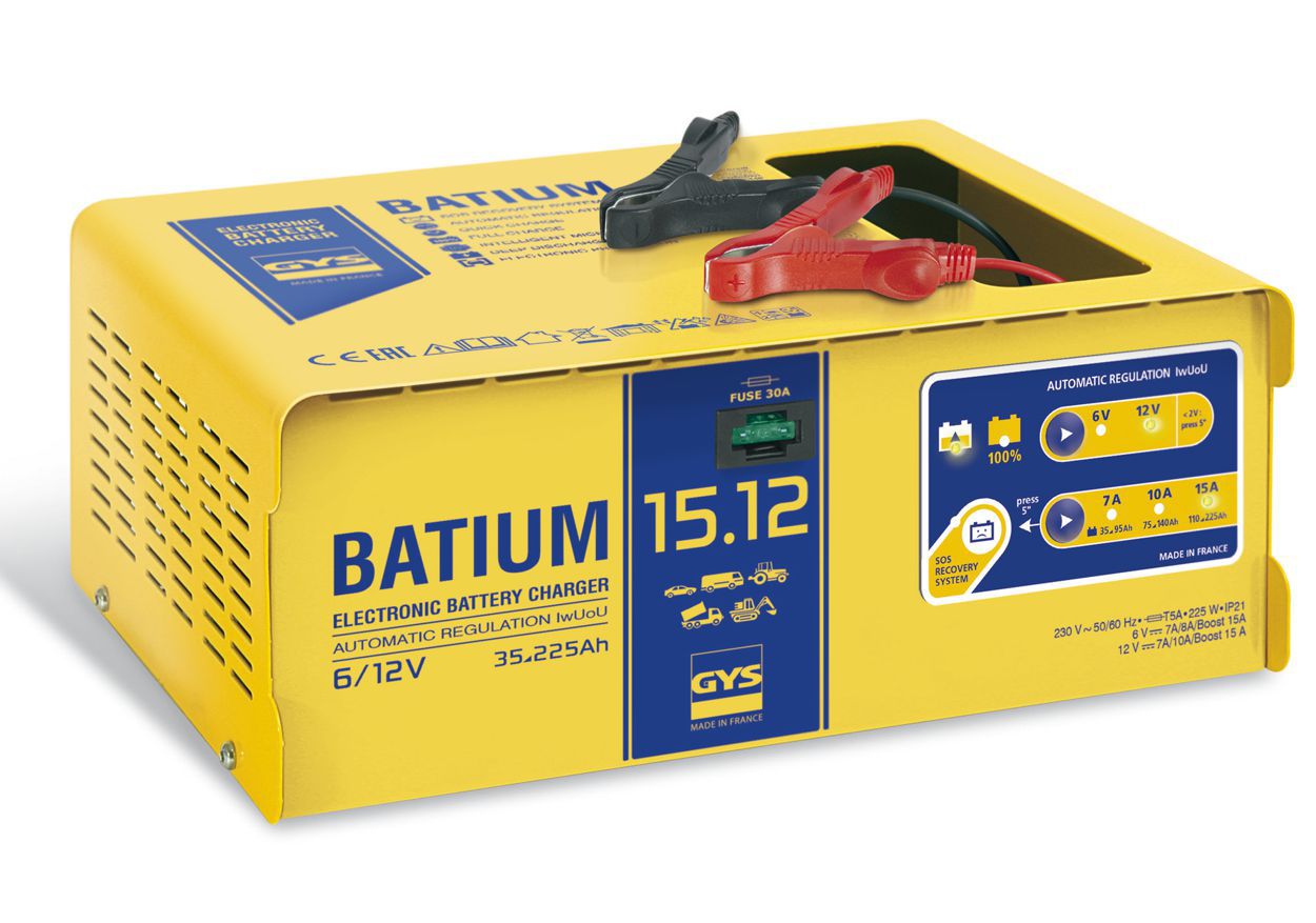 Produktbild GYS BATIUM 15.12 Automatisches Batterieladegerät inklusive Erhaltungsladung 35-225Ah bild 2