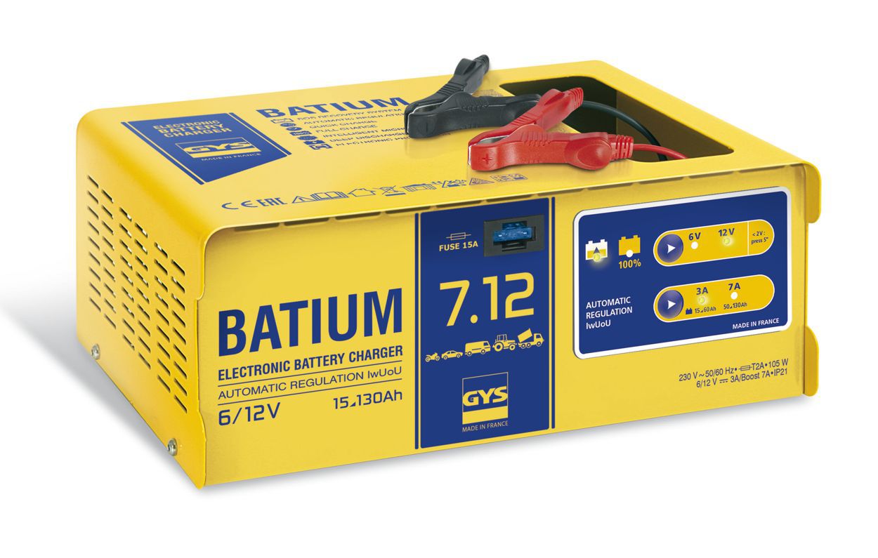 Produktbild GYS BATIUM 7.12 Automatisches Batterieladegerät inklusive Erhaltungsladung 15-130Ah bild 2