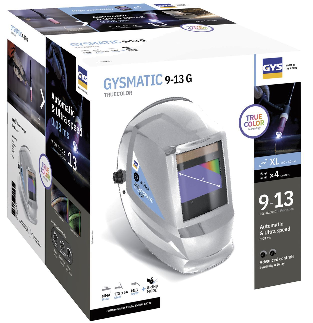 Produktbild GYS GYSMATIC 9/13G Schutzhelm für E-Hand-, MIG/MAG- und WIG-Schweißarbeiten