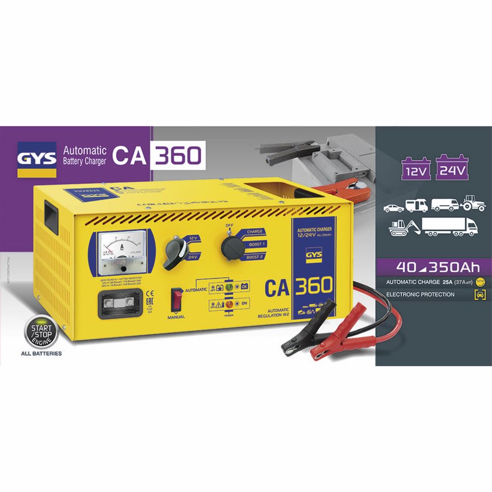 Produktbild Gys CA 360 Ladegerät Batterieladegerät 12V 24V bild 2