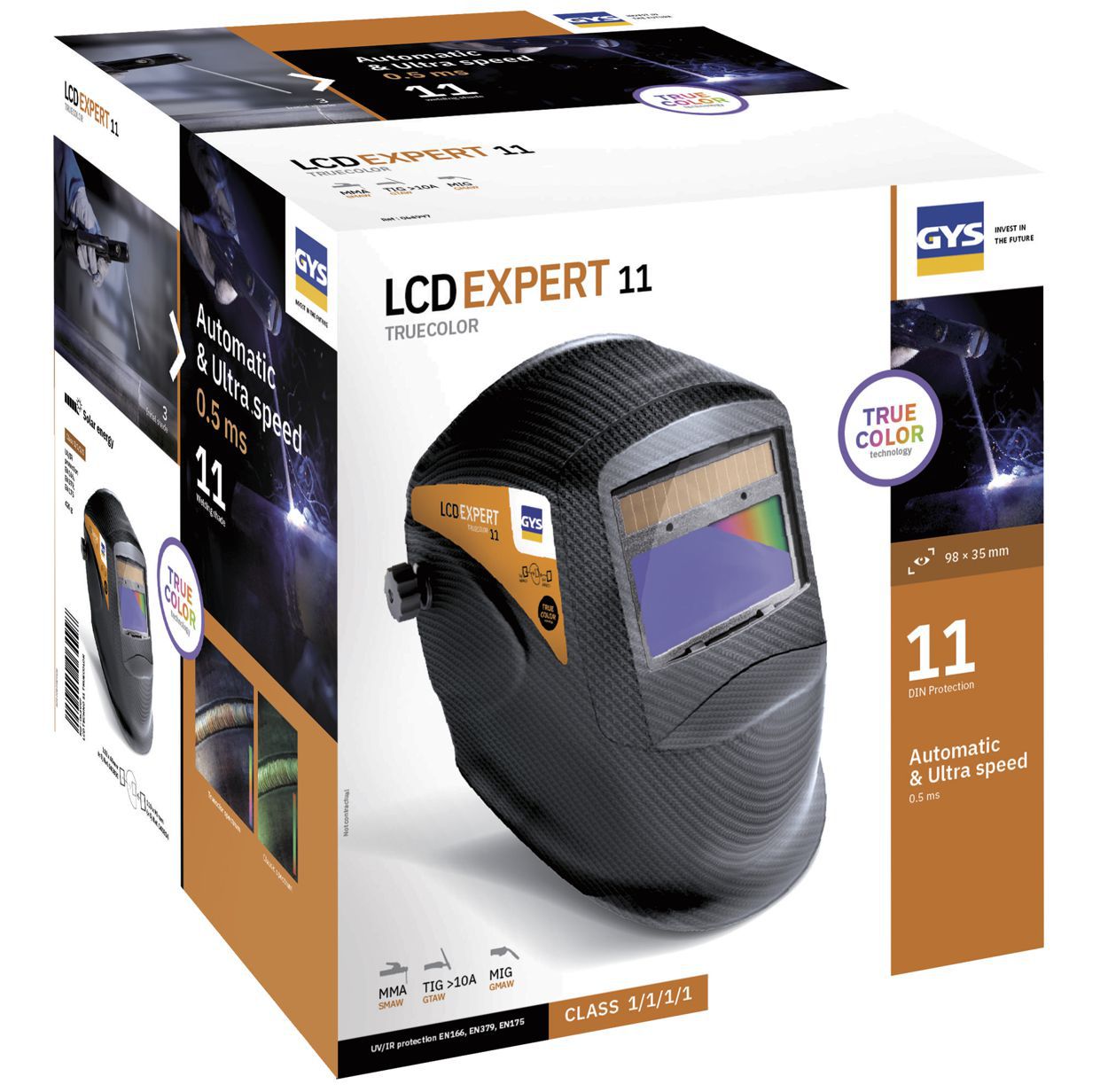 Produktbild GYS LCD EXPERT 11 CARBON Schutzhelm Schutz bei E-Hand-MIG/MAG-WIG-Schweißarbeiten