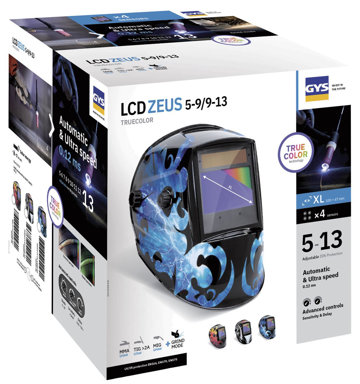 Produktbild Gys Schweißhelm LCD ZEUS 5-9 9-13 G FIRE