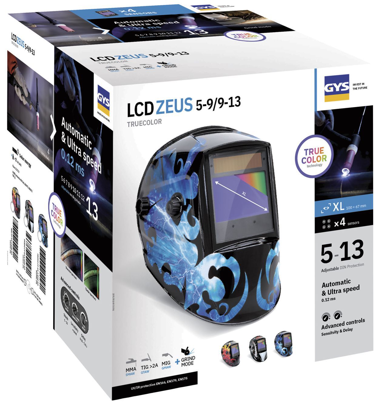 Produktbild Gys Schweißhelm LCD ZEUS 5-9 9-13 G INDIAN