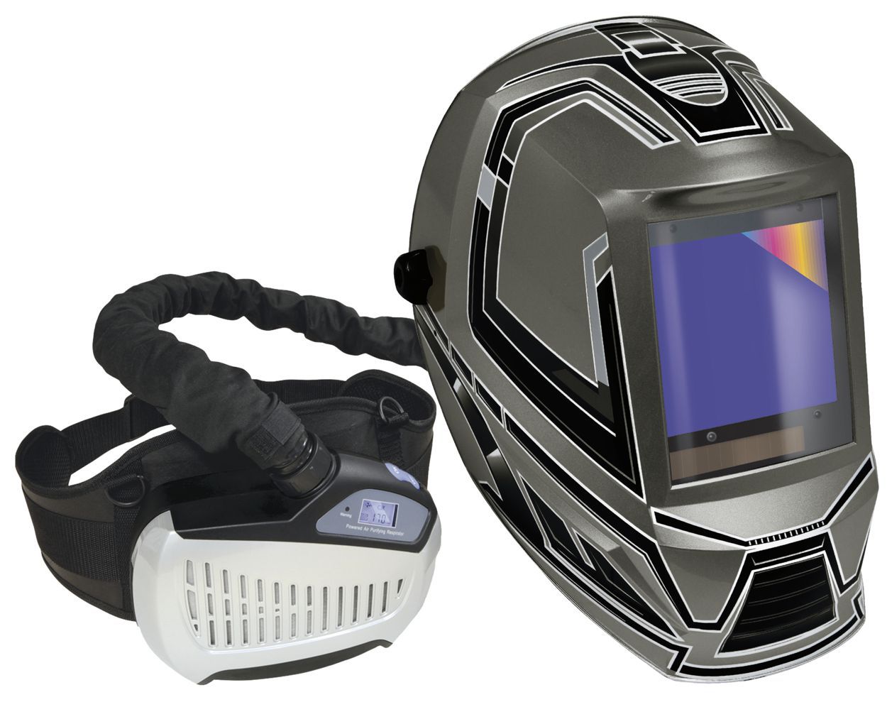 Produktbild Gys Schweißschutzhelm Gebläse Atemschutzsystem LCD GYSMATIC 5/13 Air XXL bild 3