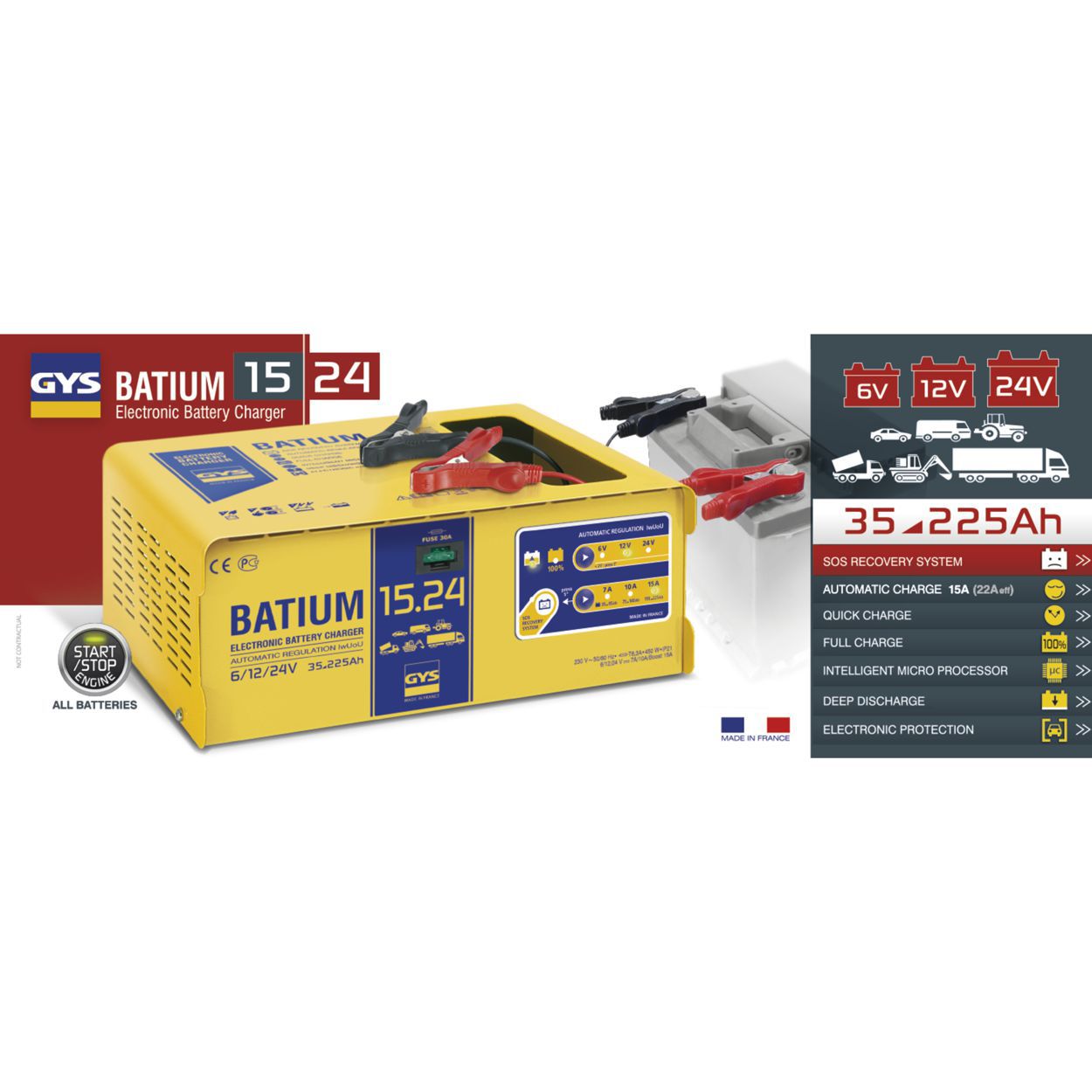 Produktbild Batterieladegerät Gys BATIUM 15-24 bild 1